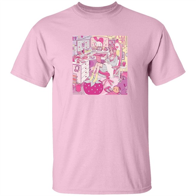 Kiru Made Merch Strawberry Mood Taper Fit Tee Shirt Vacuum Kiru Made Merch Strawberry Mood Taper Fit Tee Shirt Vacuum