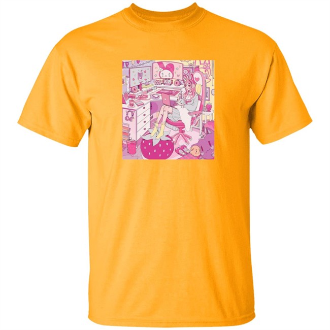 Kiru Made Merch Strawberry Mood Taper Fit Tee Shirt Vacuum Kiru Made Merch Strawberry Mood Taper Fit Tee Shirt Vacuum