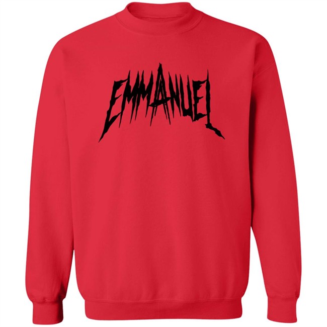 Anuel Aa Merch Red Emmanuel Tee Shirt Hang - Anuel Aa Merch Red Emmanuel Tee Shirt