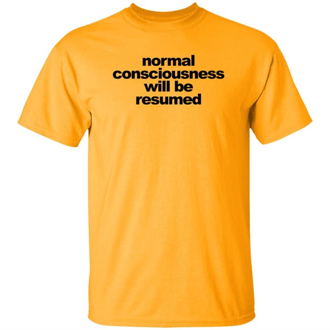 Normal Consciousness Will Be Resumed T Shirt Lesley Ann Brandt Loan - Normal Consciousness Will Be Resumed T Shirt Lesley Ann Brandt