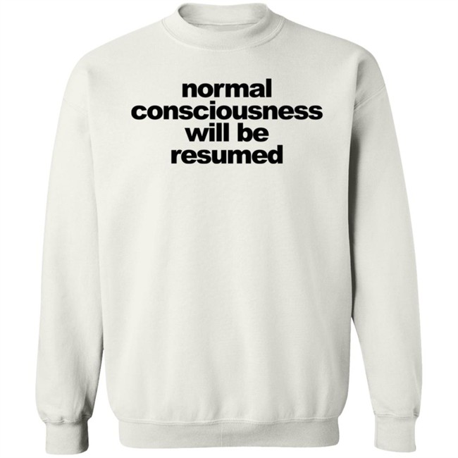 Normal Consciousness Will Be Resumed T Shirt Lesley Ann Brandt Loan - Normal Consciousness Will Be Resumed T Shirt Lesley Ann Brandt
