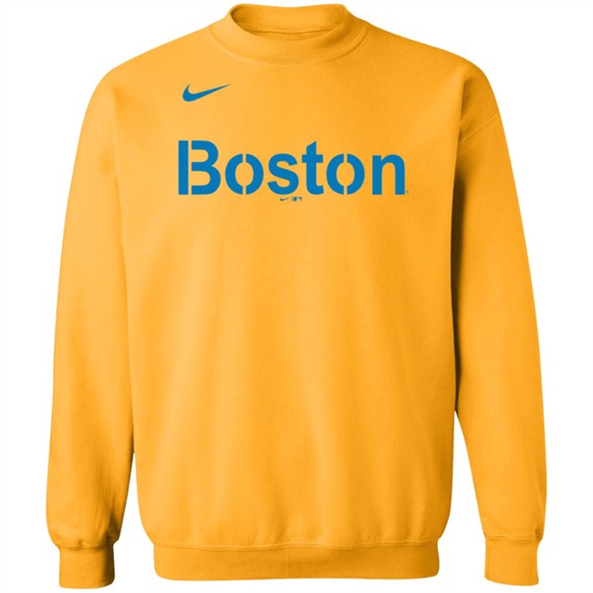 Duyen - Yellow Red Sox Sweatshirt Yellow Boston Hoodie