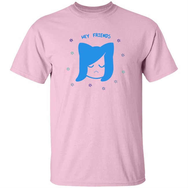 Akidearest Merch Blue Floral Shirt Hey Friends Hang - Akidearest Merch Blue Floral Shirt Hey Friends