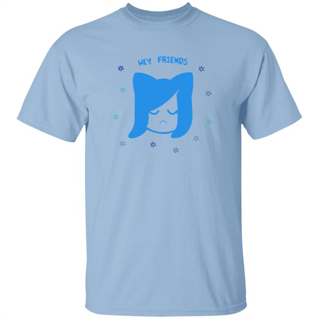 Akidearest Merch Blue Floral Shirt Hey Friends Hang - Akidearest Merch Blue Floral Shirt Hey Friends