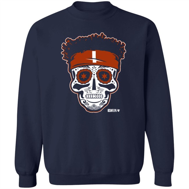 Justin Fields Sugar Skull T Shirt National Football League Players Association BreakingT Justin Fields Sugar Skull T Shirt National Football League Players Association BreakingT
