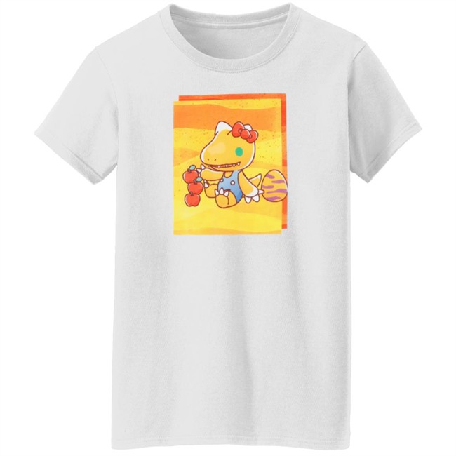 Atsuko Store Hello Kitty X Digimon Agumon White Shirt Atsuko Store Hello Kitty X Digimon Agumon White Shirt