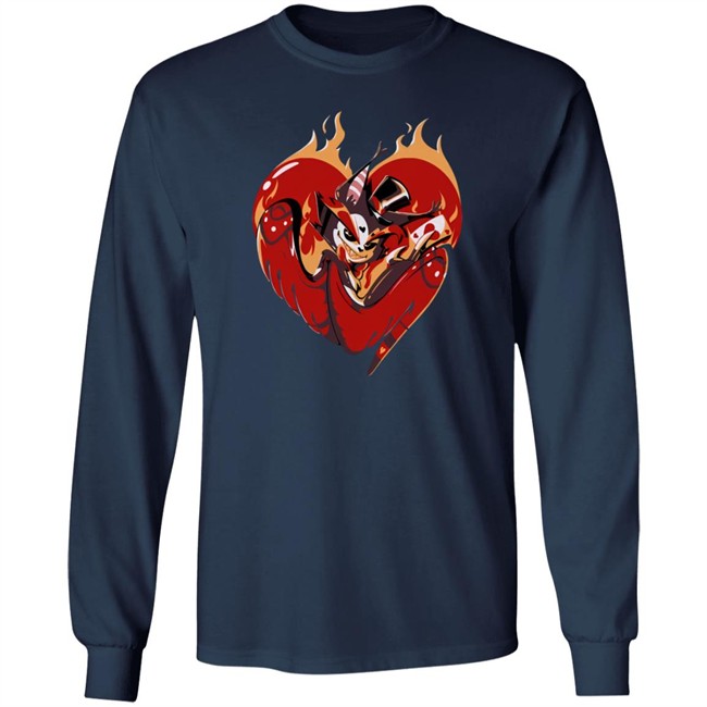 Vshojo Merch Flaming Heart Husk Tee Shirt Vshojo Merch Flaming Heart Husk Tee Shirt