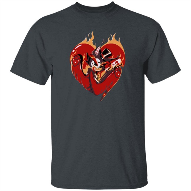 Vshojo Merch Flaming Heart Husk Tee Shirt Vshojo Merch Flaming Heart Husk Tee Shirt