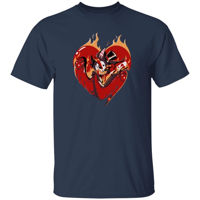 Vshojo Merch Flaming Heart Husk Tee Shirt Vshojo Merch Flaming Heart Husk Tee Shirt