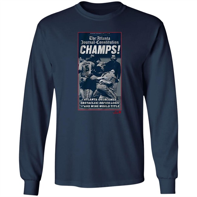 Breaking T The Atlanta Journal-Constitution World Champs Cover Shirt Navy Breaking T The Atlanta Journal-Constitution World Champs Cover Shirt Navy