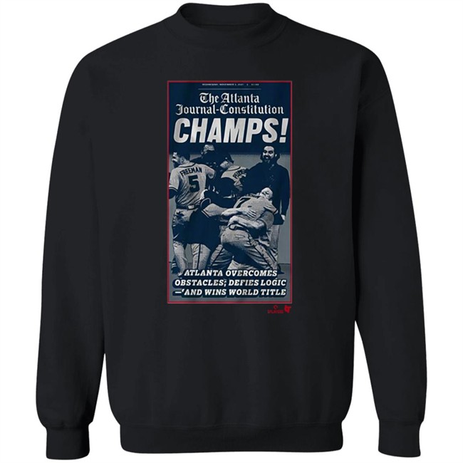 Breaking T The Atlanta Journal-Constitution World Champs Cover Shirt Navy Breaking T The Atlanta Journal-Constitution World Champs Cover Shirt Navy