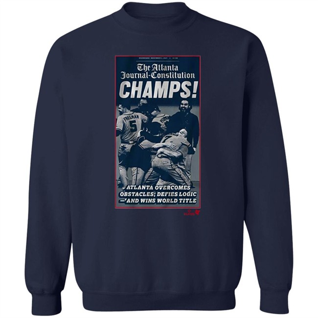 Breaking T The Atlanta Journal-Constitution World Champs Cover Shirt Navy Breaking T The Atlanta Journal-Constitution World Champs Cover Shirt Navy