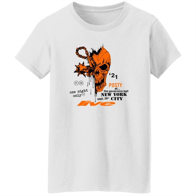 Post Malone Merch Skull White Tee Shirt Post Malone Merch Skull White Tee Shirt