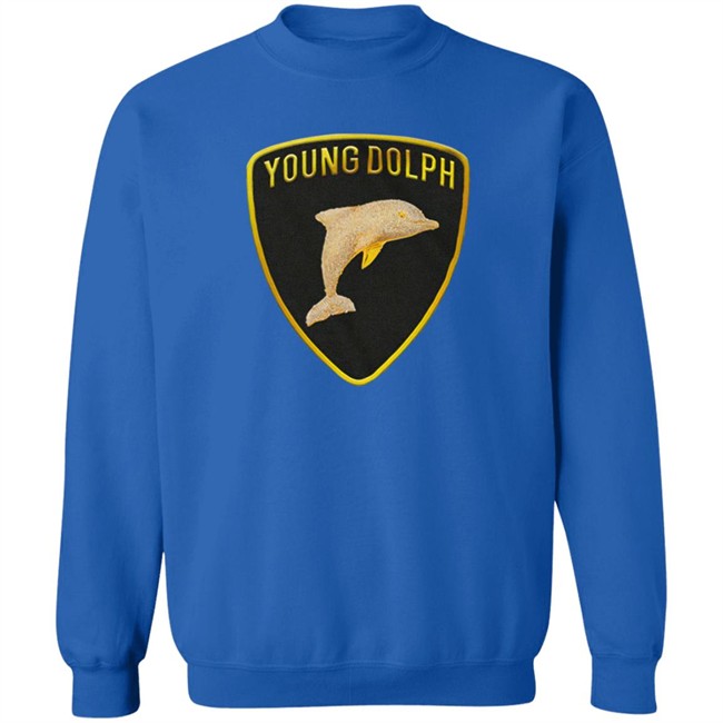 Young Dolph Merch Rich Slave Dolph Emblem Blue White Tee Shirt Young Dolph Merch Rich Slave Dolph Emblem Blue White Tee Shirt