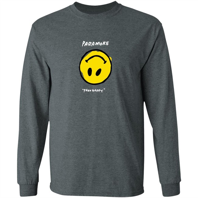 Paramore Merch Paramore Fake Happy Black T Shirt Paramore Merch Paramore Fake Happy Black T Shirt