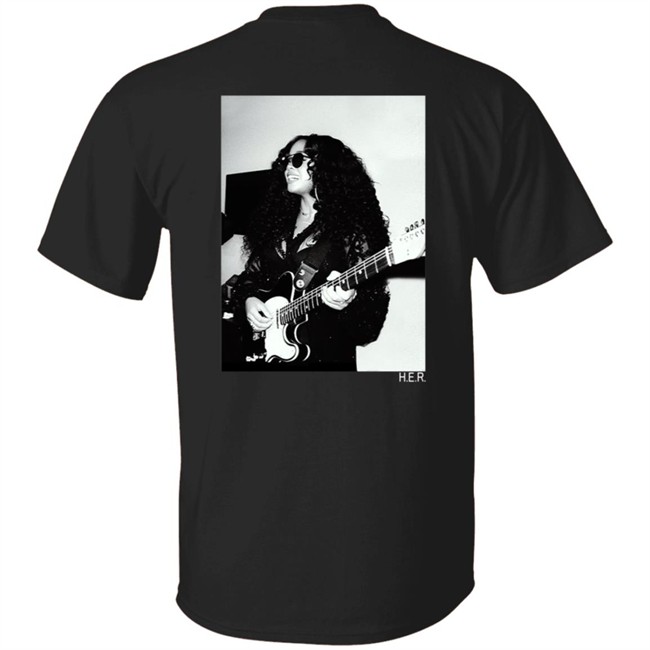 H.E.R. Merch Girls With Guitars Black Hoodie H.E.R. Merch Girls With Guitars Black Hoodie