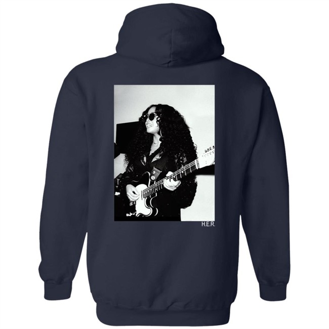 H.E.R. Merch Girls With Guitars Black Hoodie H.E.R. Merch Girls With Guitars Black Hoodie