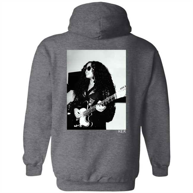 H.E.R. Merch Girls With Guitars Black Hoodie H.E.R. Merch Girls With Guitars Black Hoodie