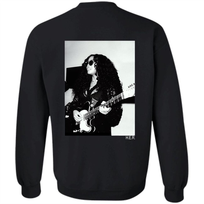 H.E.R. Merch Girls With Guitars Black Hoodie H.E.R. Merch Girls With Guitars Black Hoodie