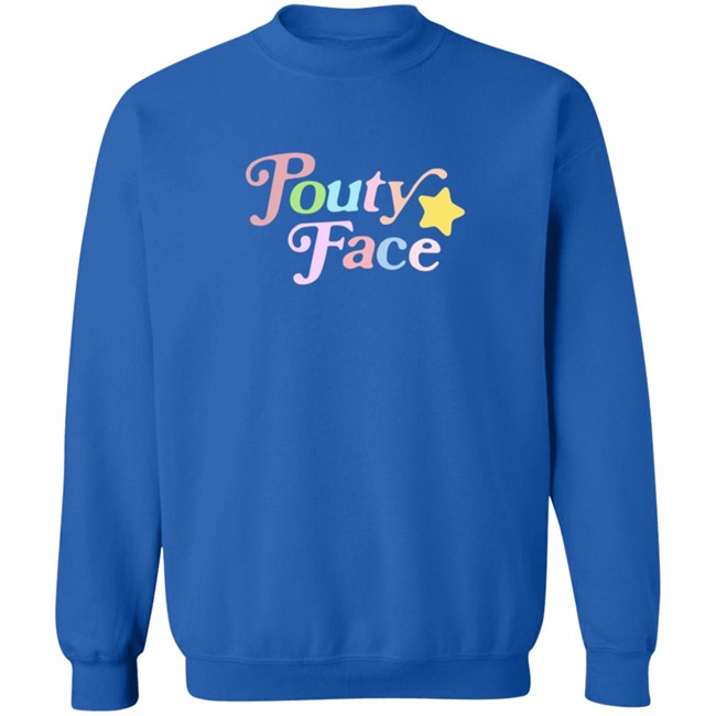 Addison Rae Youth Pouty Face Blue Sweatshirt Addison Rae Youth Pouty Face Blue Sweatshirt