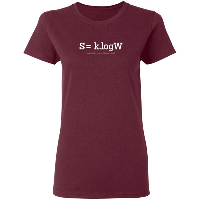 Official S=Klogw The Inscription On Boltzmann’S Tomb Entropic Shirt Official S=Klogw The Inscription On Boltzmann’S Tomb Entropic Shirt