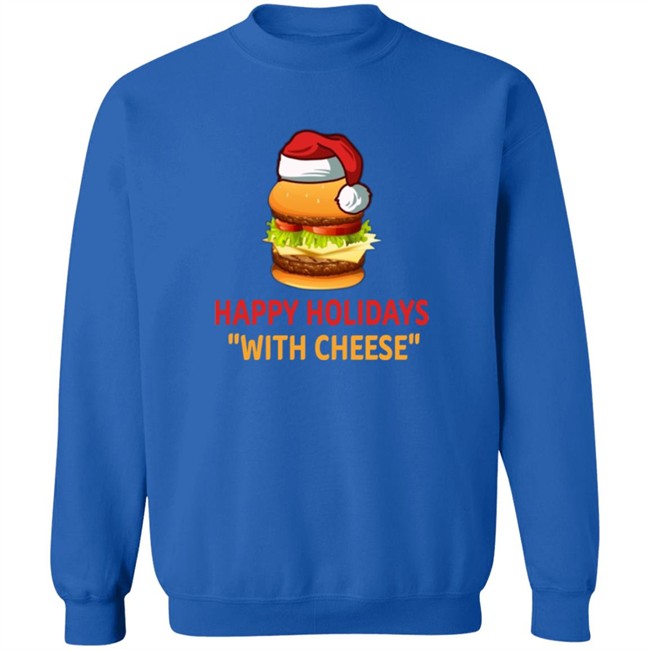Hamburger Happy Holidays With Cheese Christmas Shirt Hamburger Happy Holidays With Cheese Christmas Shirt