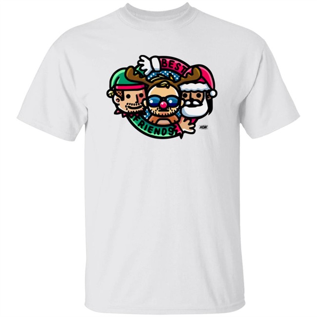 AEW Merch Best Friends & Orange Cassidy Best Friends Christmas Cartoon Shirt AEW Merch Best Friends & Orange Cassidy Best Friends Christmas Cartoon Shirt