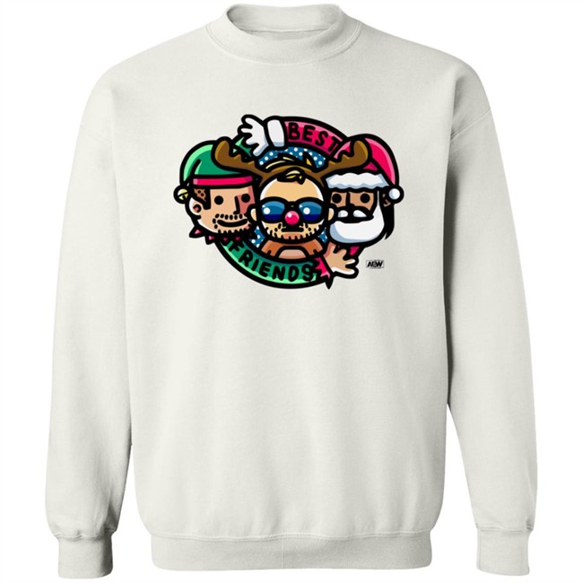 AEW Merch Best Friends & Orange Cassidy Best Friends Christmas Cartoon Shirt AEW Merch Best Friends & Orange Cassidy Best Friends Christmas Cartoon Shirt