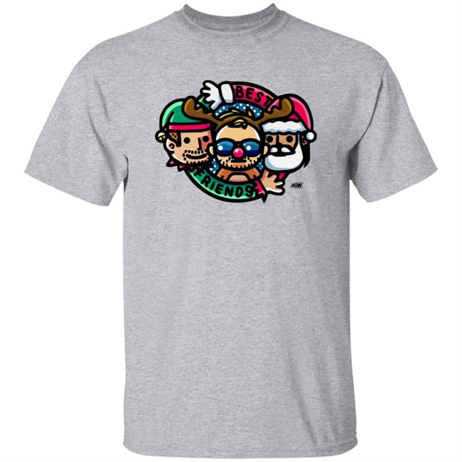 AEW Merch Best Friends & Orange Cassidy Best Friends Christmas Cartoon Shirt AEW Merch Best Friends & Orange Cassidy Best Friends Christmas Cartoon Shirt