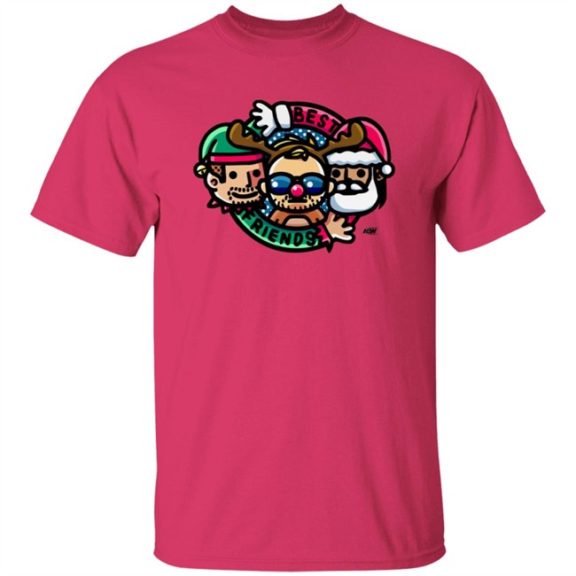 AEW Merch Best Friends & Orange Cassidy Best Friends Christmas Cartoon Shirt AEW Merch Best Friends & Orange Cassidy Best Friends Christmas Cartoon Shirt