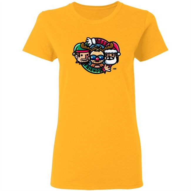 AEW Merch Best Friends & Orange Cassidy Best Friends Christmas Cartoon Shirt AEW Merch Best Friends & Orange Cassidy Best Friends Christmas Cartoon Shirt