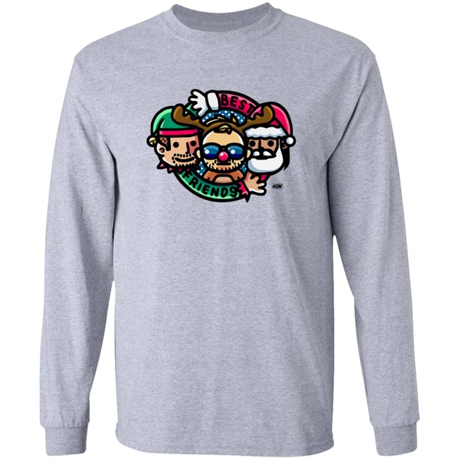 AEW Merch Best Friends & Orange Cassidy Best Friends Christmas Cartoon Shirt AEW Merch Best Friends & Orange Cassidy Best Friends Christmas Cartoon Shirt