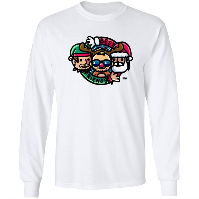 AEW Merch Best Friends & Orange Cassidy Best Friends Christmas Cartoon Shirt AEW Merch Best Friends & Orange Cassidy Best Friends Christmas Cartoon Shirt