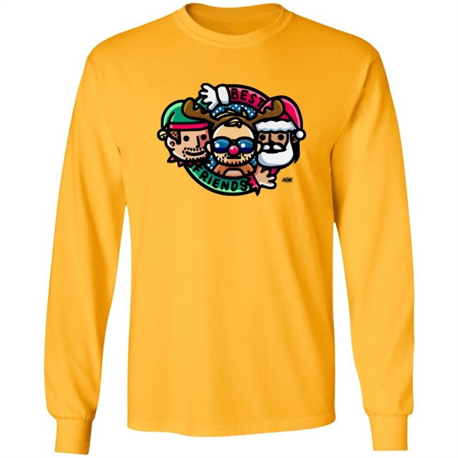 AEW Merch Best Friends & Orange Cassidy Best Friends Christmas Cartoon Shirt AEW Merch Best Friends & Orange Cassidy Best Friends Christmas Cartoon Shirt