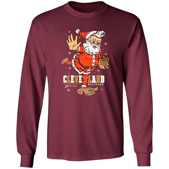 Believe - Cleveland Football Christmas Sweatshirt Believe - Cleveland Football Christmas Sweatshirt