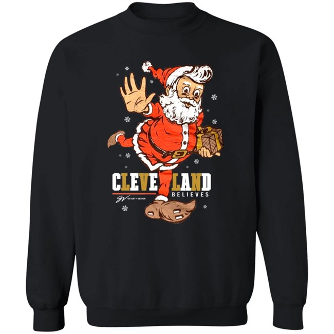 Believe - Cleveland Football Christmas Sweatshirt Believe - Cleveland Football Christmas Sweatshirt