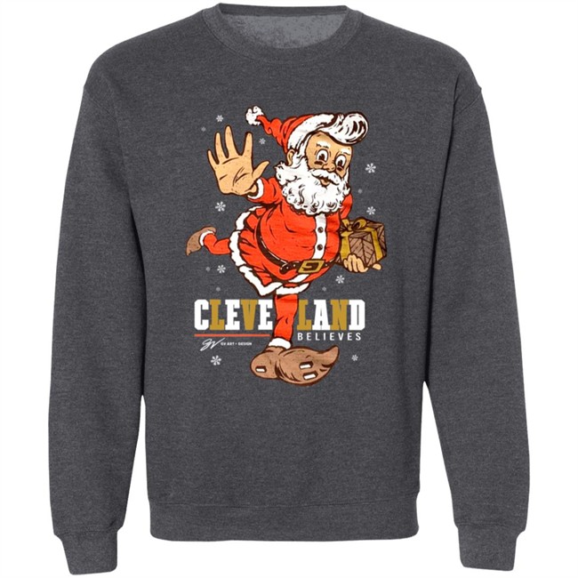 Believe - Cleveland Football Christmas Sweatshirt Believe - Cleveland Football Christmas Sweatshirt