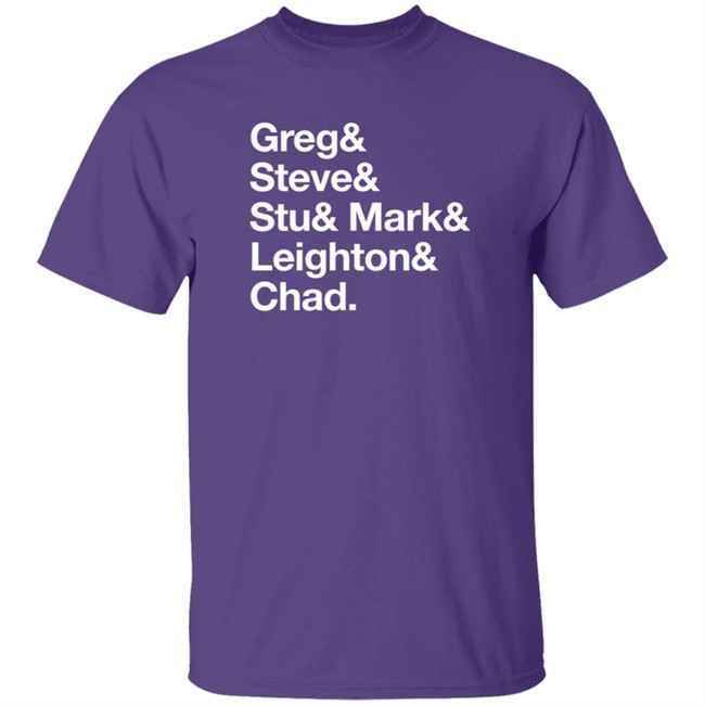 Team Starkid Merch Greg Steve Stu Mark Leighton Chad Shirt Workin' Boys Name List T-Shirt