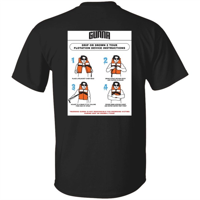 Limited Edition Gunna Merch Drip Warning Tee Shirt Limited Edition Gunna Merch Drip Warning Tee Shirt