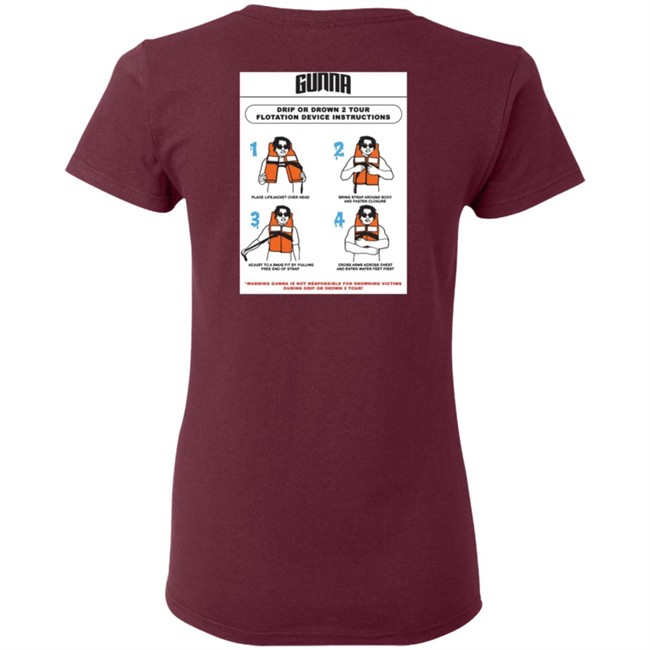 Limited Edition Gunna Merch Drip Warning Tee Shirt Limited Edition Gunna Merch Drip Warning Tee Shirt