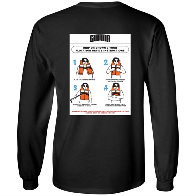 Limited Edition Gunna Merch Drip Warning Tee Shirt Limited Edition Gunna Merch Drip Warning Tee Shirt