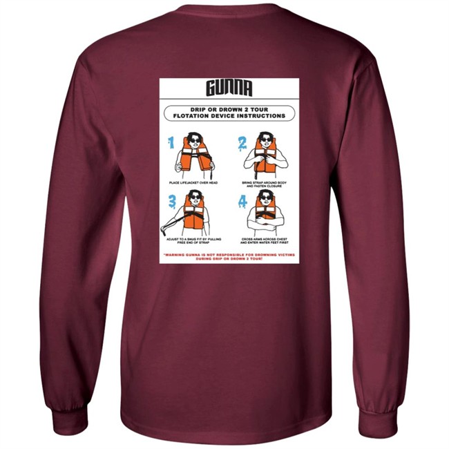 Limited Edition Gunna Merch Drip Warning Tee Shirt Limited Edition Gunna Merch Drip Warning Tee Shirt