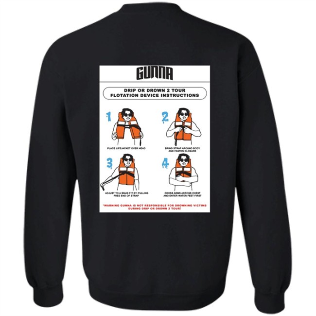 Limited Edition Gunna Merch Drip Warning Tee Shirt Limited Edition Gunna Merch Drip Warning Tee Shirt