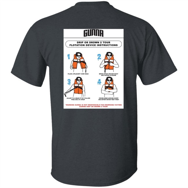 Limited Edition Gunna Merch Drip Warning Tee Shirt Limited Edition Gunna Merch Drip Warning Tee Shirt