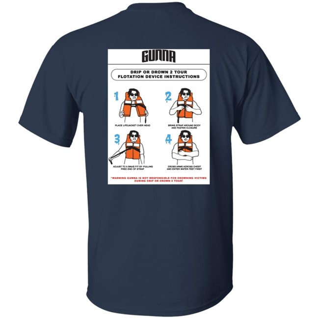 Limited Edition Gunna Merch Drip Warning Tee Shirt Limited Edition Gunna Merch Drip Warning Tee Shirt