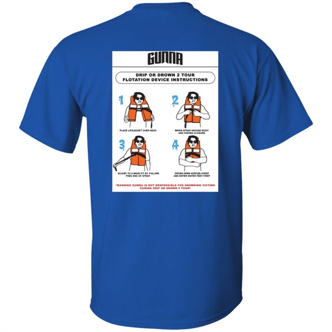 Limited Edition Gunna Merch Drip Warning Tee Shirt Limited Edition Gunna Merch Drip Warning Tee Shirt