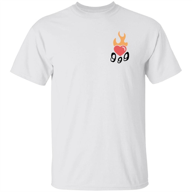 999 Club Store Juice Wrld Death Merch 999 Burning Hearts Shirt