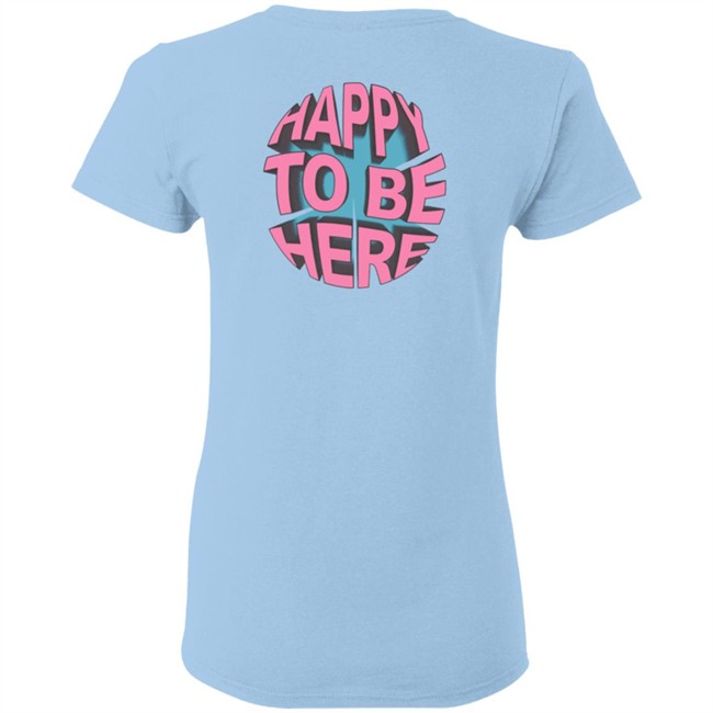 Limited Edition Space Zebra Merch Happy To Be Here Ice Blue Hoodie Limited Edition Space Zebra Merch Happy To Be Here Ice Blue Hoodie
