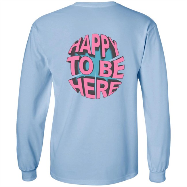 Limited Edition Space Zebra Merch Happy To Be Here Ice Blue Hoodie Limited Edition Space Zebra Merch Happy To Be Here Ice Blue Hoodie