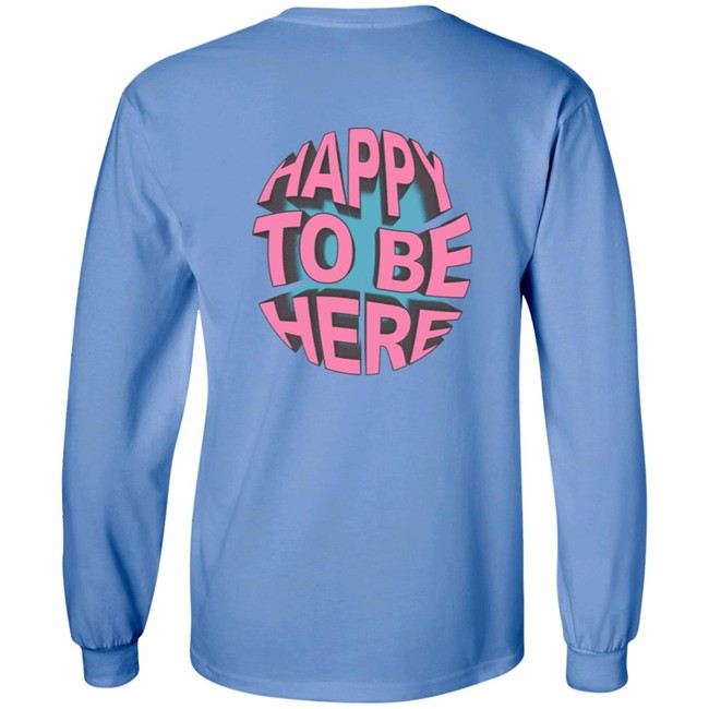 Limited Edition Space Zebra Merch Happy To Be Here Ice Blue Hoodie Limited Edition Space Zebra Merch Happy To Be Here Ice Blue Hoodie